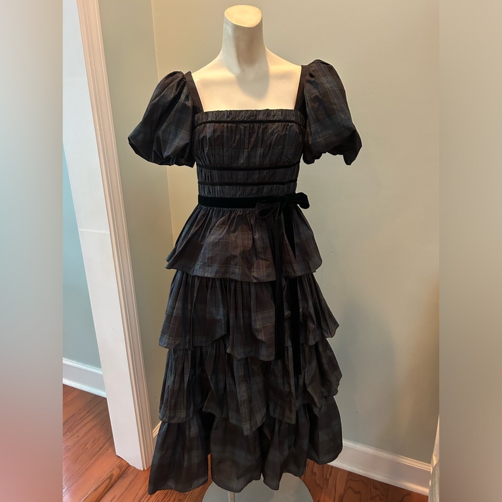 Antonio Melani plaid maxi dress